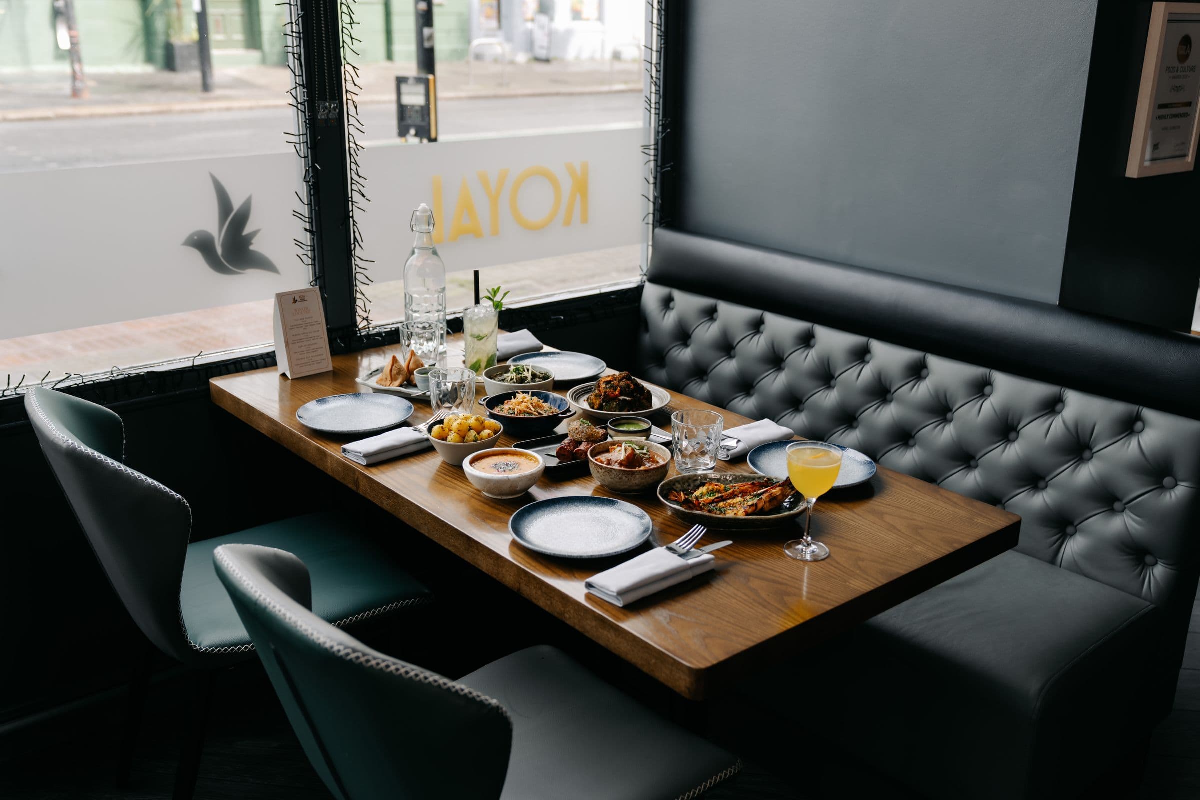 Authentic Indian table spread at Koyal Indian Restaurant Surbiton Surrey