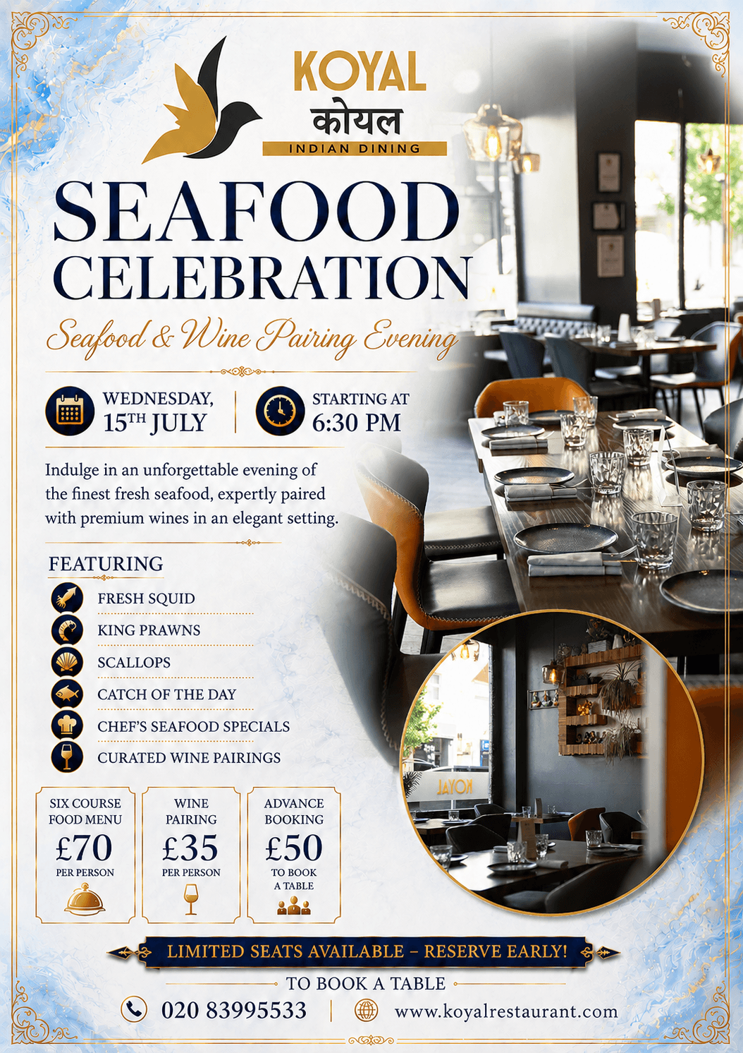 Seafood Celebration at Koyal - event poster